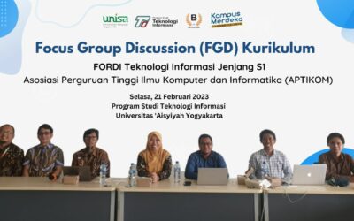 Program Studi Teknologi Informasi UNISA Yogyakarta melaksanakan FGD Kurikulum Teknologi Informasi Jenjang S1 Asosiasi Perguruan Tinggi Ilmu Komputer dan Informatika (APTIKOM)